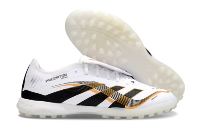 Adidas Predator 25 Elite Foldover Tongue TF Football Shoes - White/Black/Gold