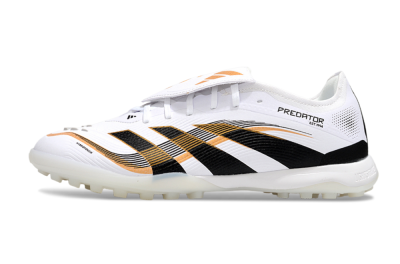 Adidas Predator 25 Elite Foldover Tongue TF Football Shoes - White/Black/Gold