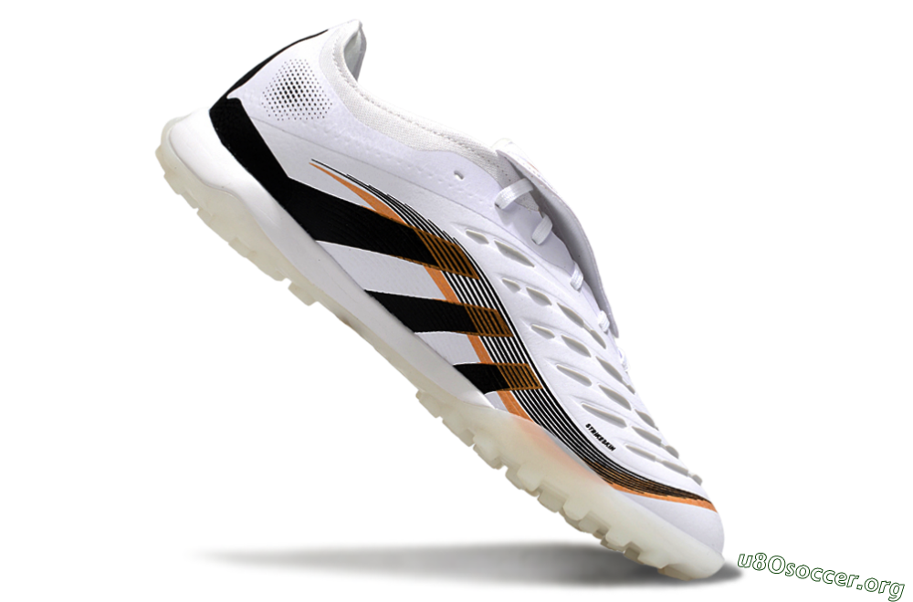 Adidas Predator 25 Elite Foldover Tongue TF Football Shoes - White/Black/Gold 4