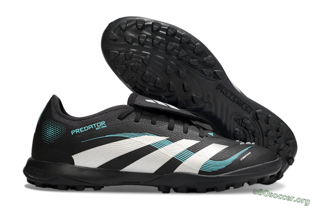 Adidas Predator 25 Elite Laceless Foldover Tongue TF Football Shoes - Black/White/Jade 2