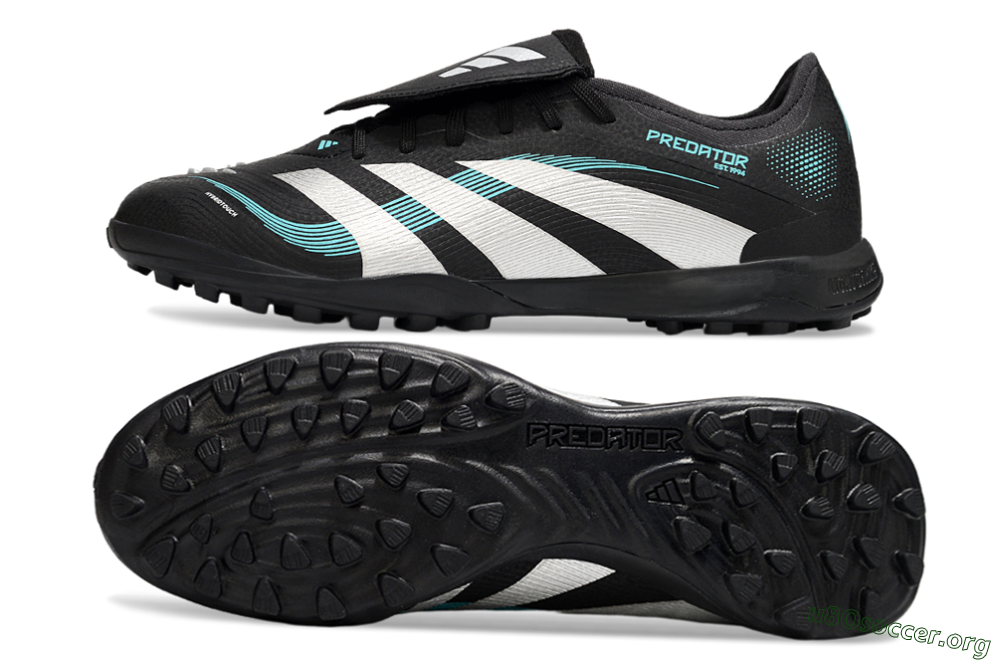Adidas Predator 25 Elite Laceless Foldover Tongue TF Football Shoes - Black/White/Jade 1