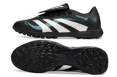 Adidas Predator 25 Elite Laceless Foldover Tongue TF Football Shoes - Black/White/Jade