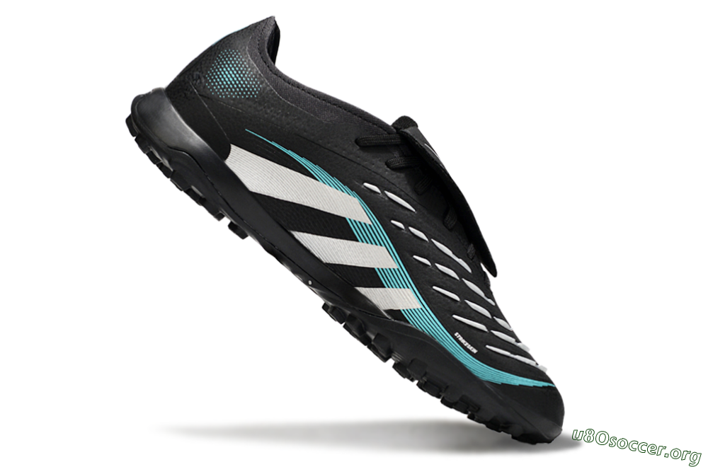 Adidas Predator 25 Elite Laceless Foldover Tongue TF Football Shoes - Black/White/Jade 4