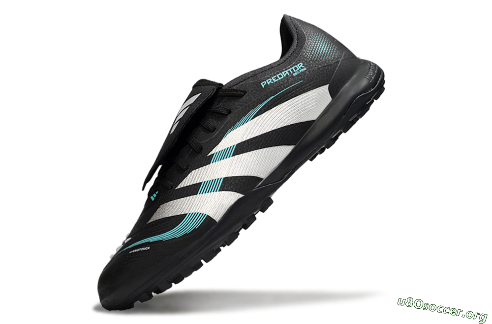 Adidas Predator 25 Elite Laceless Foldover Tongue TF Football Shoes - Black/White/Jade 5