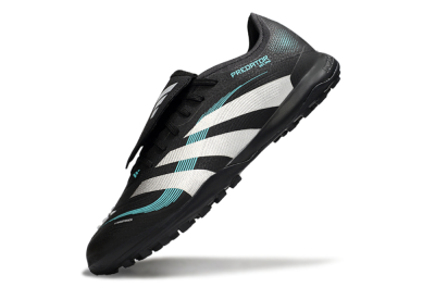Adidas Predator 25 Elite Laceless Foldover Tongue TF Football Shoes - Black/White/Jade