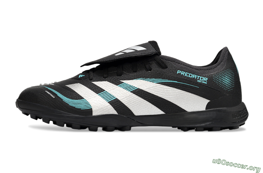 Adidas Predator 25 Elite Laceless Foldover Tongue TF Football Shoes - Black/White/Jade 3