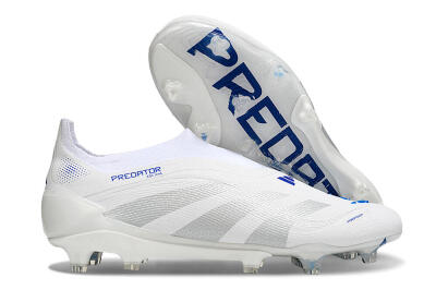 Adidas Predator 25 Elite Laceless FG Football Boots - Beige/Silver/White