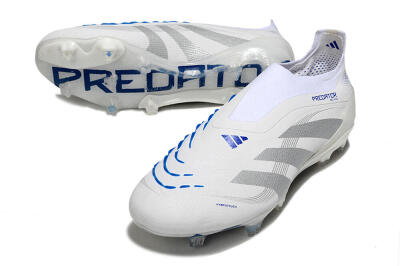 Adidas Predator 25 Elite Laceless FG Football Boots - Beige/Silver/White