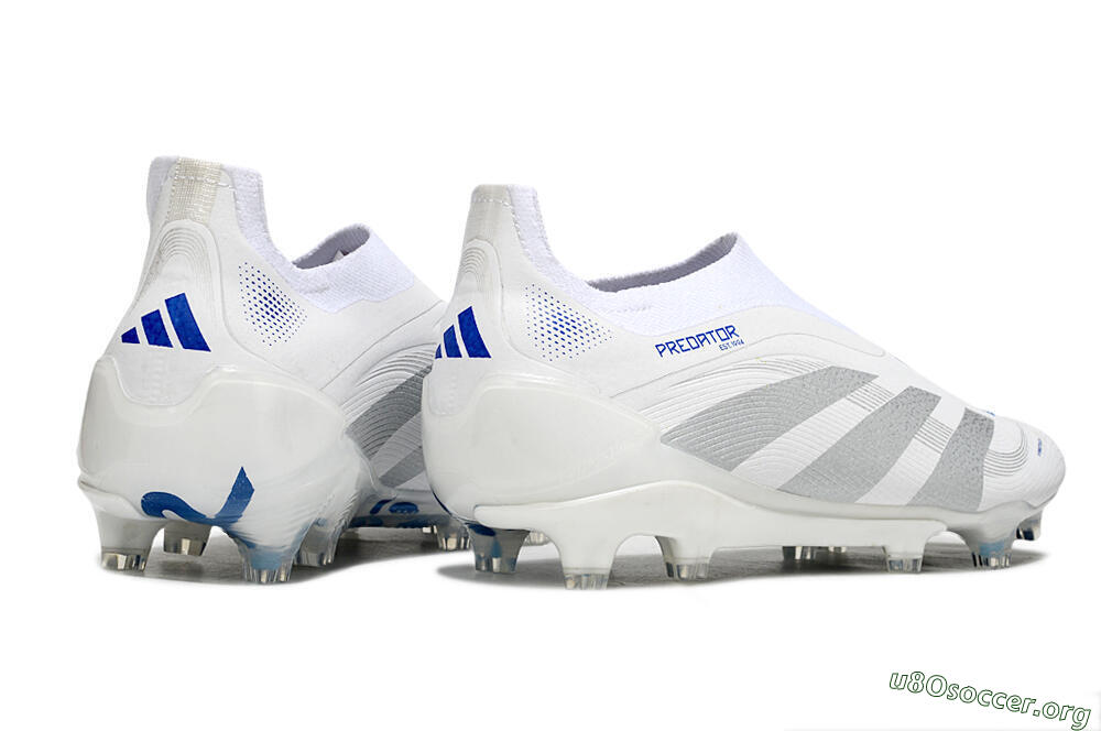 Adidas Predator 25 Elite Laceless FG Football Boots - Beige/Silver/White 6