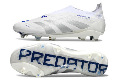 Adidas Predator 25 Elite Laceless FG Football Boots - Beige/Silver/White