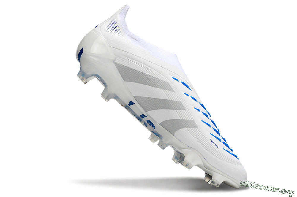Adidas Predator 25 Elite Laceless FG Football Boots - Beige/Silver/White 4
