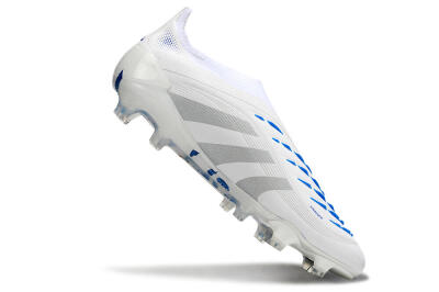 Adidas Predator 25 Elite Laceless FG Football Boots - Beige/Silver/White