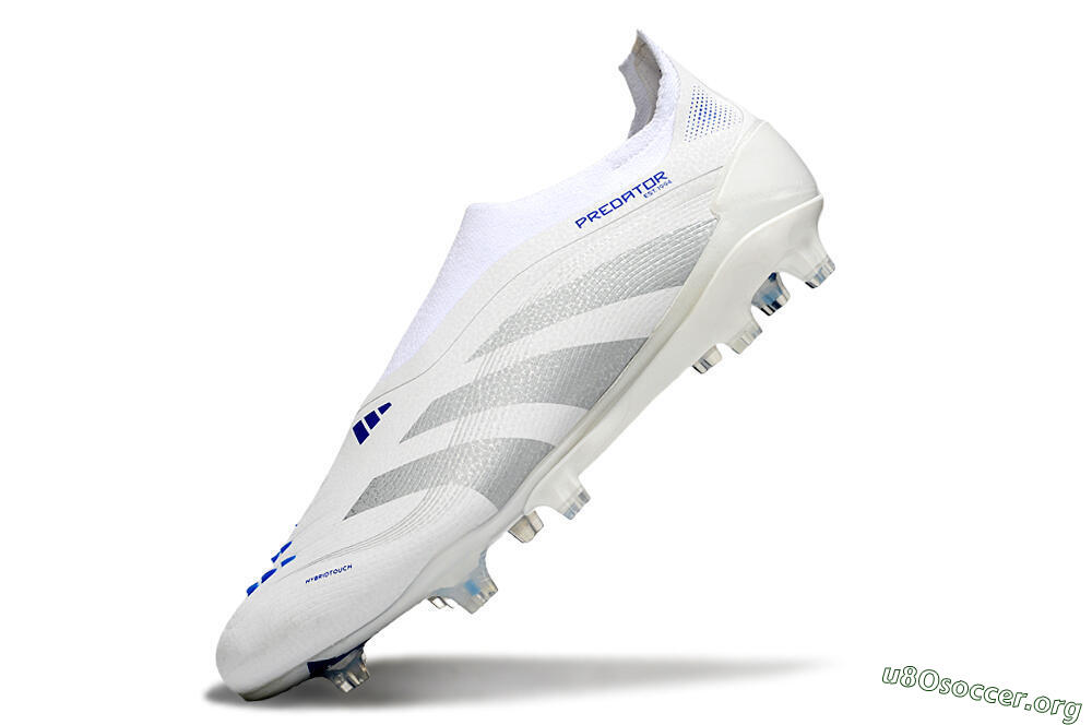 Adidas Predator 25 Elite Laceless FG Football Boots - Beige/Silver/White 5