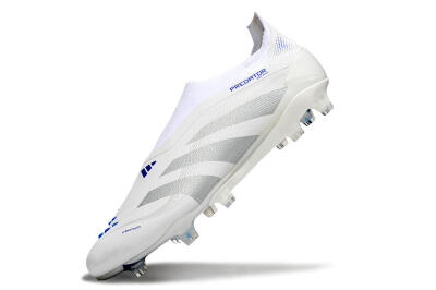 Adidas Predator 25 Elite Laceless FG Football Boots - Beige/Silver/White