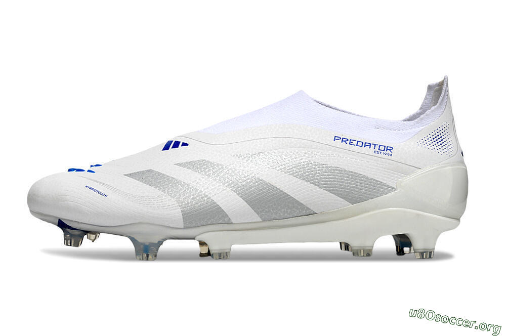 Adidas Predator 25 Elite Laceless FG Football Boots - Beige/Silver/White 3