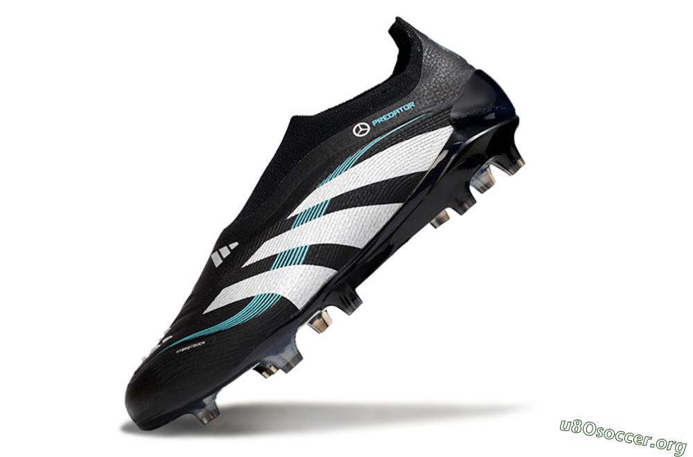 Adidas Predator 25 Elite Laceless FG Football Boots - Black/White/Jade 5