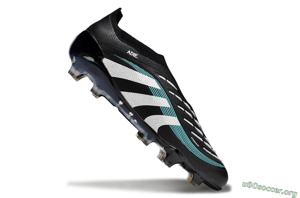 Adidas Predator 25 Elite Laceless FG Football Boots - Black/White/Jade 4