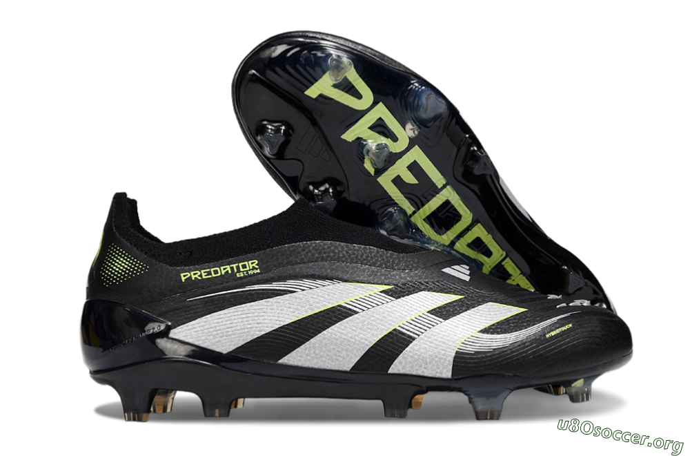 Adidas Predator 25 Elite Laceless FG Football Boots - Black/White/Yellow 2
