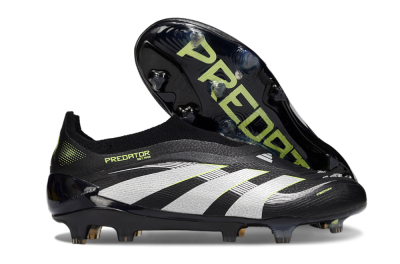 Adidas Predator 25 Elite Laceless FG Football Boots - Black/White/Yellow