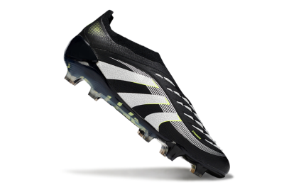 Adidas Predator 25 Elite Laceless FG Football Boots - Black/White/Yellow