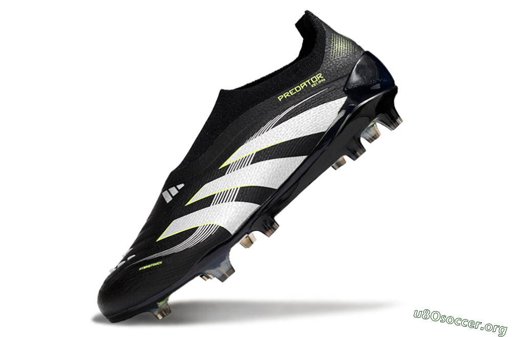 Adidas Predator 25 Elite Laceless FG Football Boots - Black/White/Yellow 5