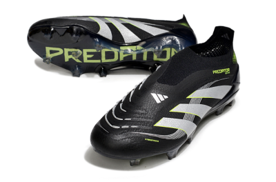 Adidas Predator 25 Elite Laceless FG Football Boots - Black/White/Yellow