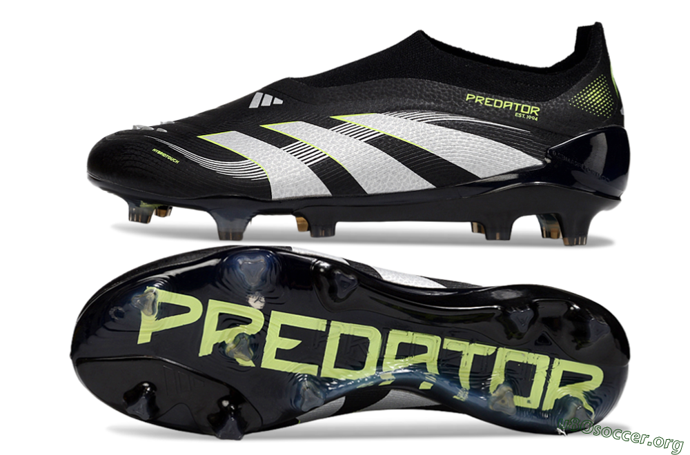 Adidas Predator 25 Elite Laceless FG Football Boots - Black/White/Yellow 1