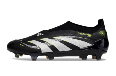 Adidas Predator 25 Elite Laceless FG Football Boots - Black/White/Yellow