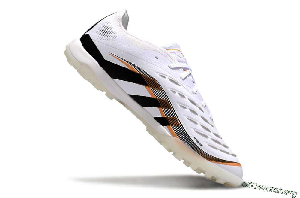 Adidas Predator 25 Elite TF Football Shoes - White/Black/Gold 4