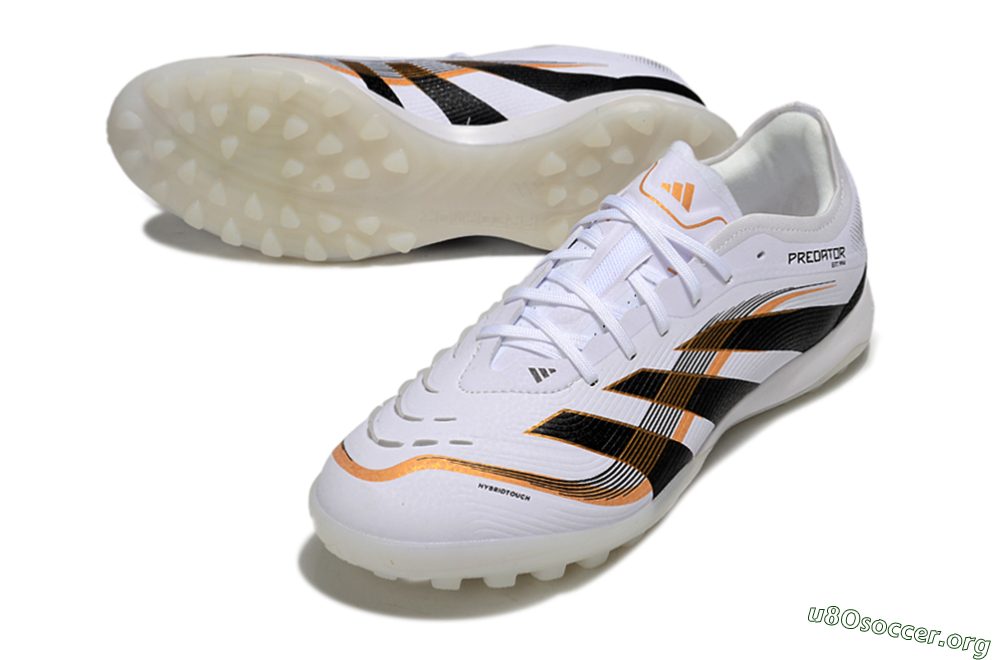Adidas Predator 25 Elite TF Football Shoes - White/Black/Gold 0