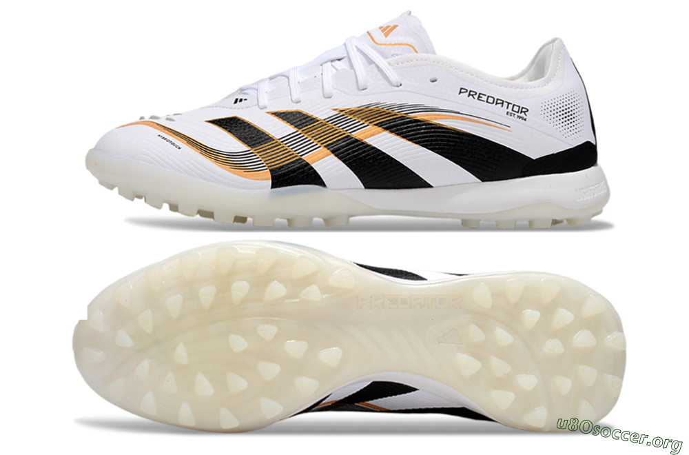 Adidas Predator 25 Elite TF Football Shoes - White/Black/Gold 1