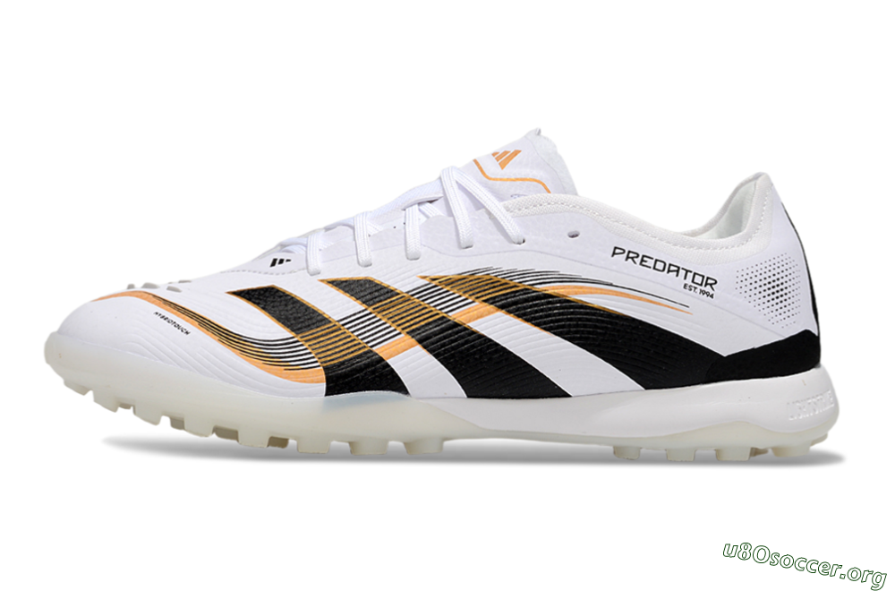 Adidas Predator 25 Elite TF Football Shoes - White/Black/Gold 3