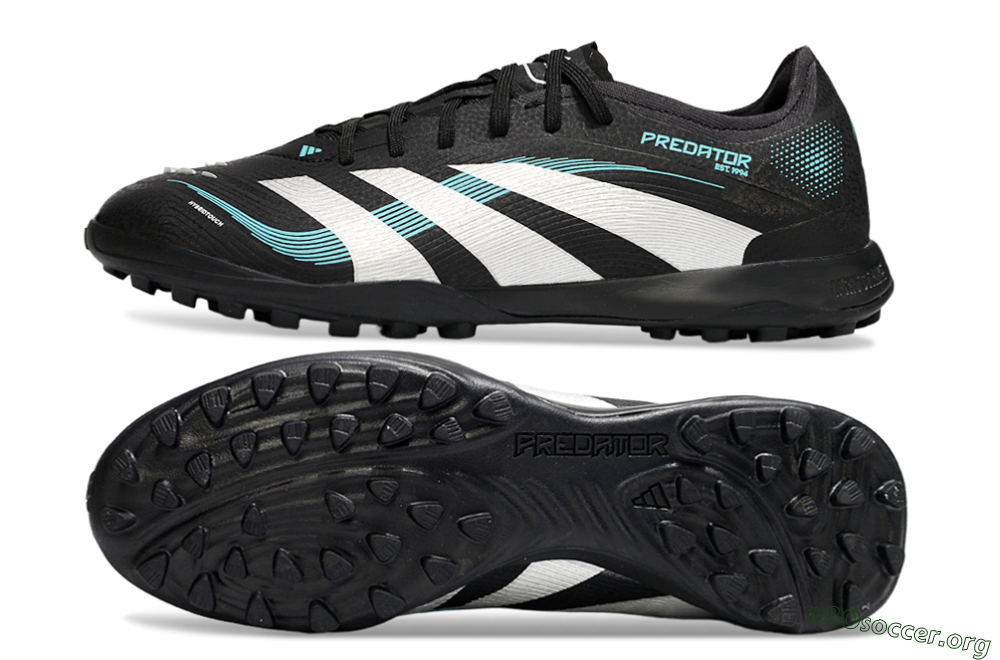 Adidas Predator 25 Elite TF Football Shoes - Black/White/Jade 1