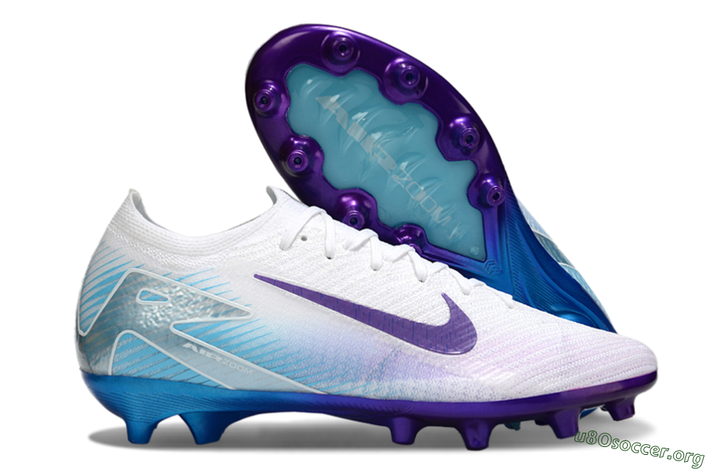 Nike Air Zoom Mercurial Vapor 16 Elite AG Football Boots - White/Purple/Jade 2