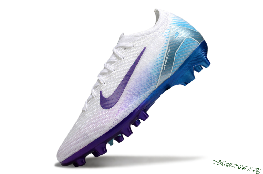Nike Air Zoom Mercurial Vapor 16 Elite AG Football Boots - White/Purple/Jade 5