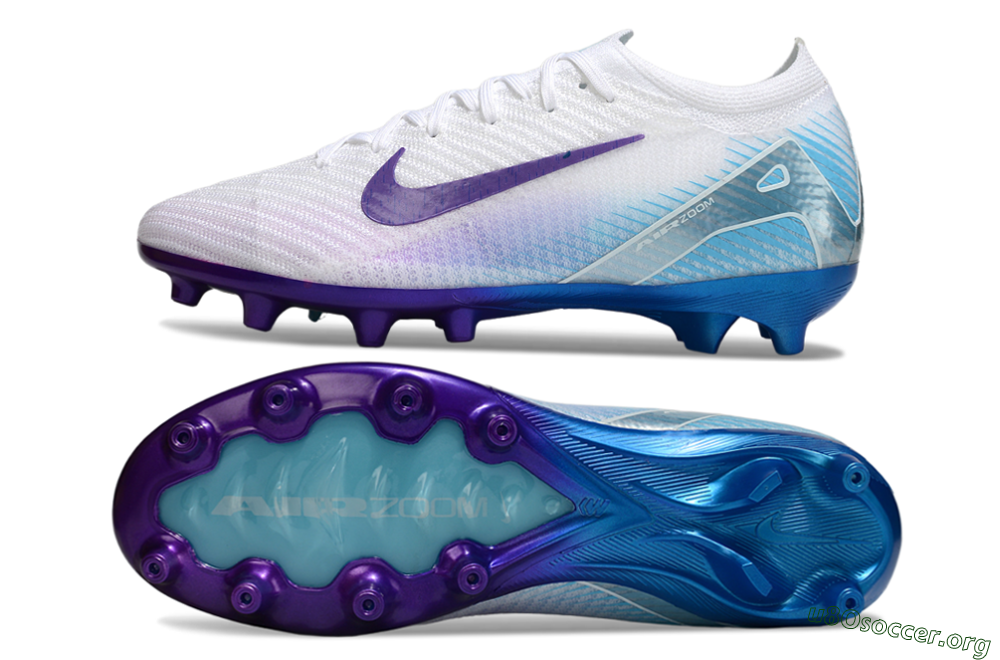 Nike Air Zoom Mercurial Vapor 16 Elite AG Football Boots - White/Purple/Jade 1