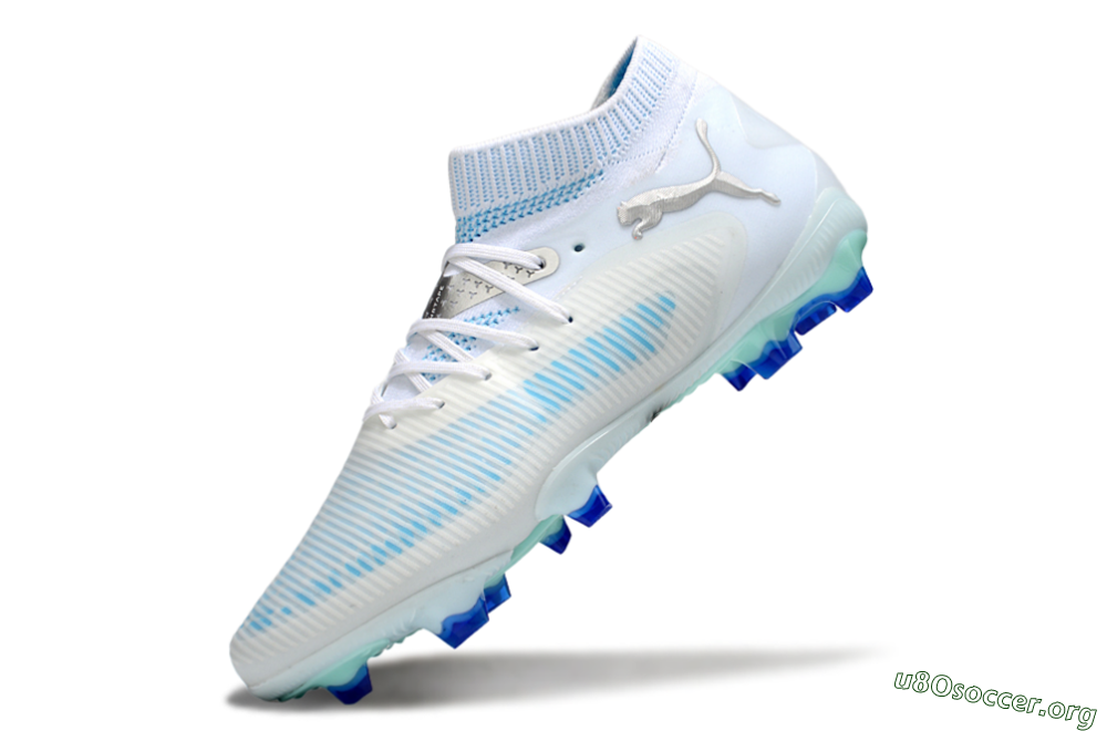 Puma Future 8 Ultimate FG Football Boots - White/Blue/Silver 5