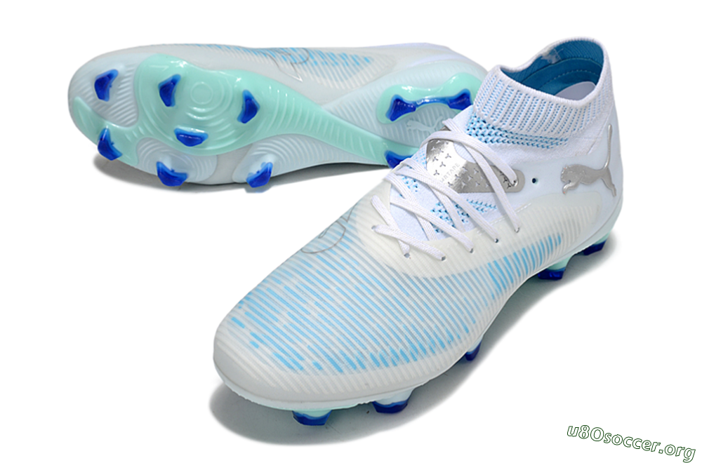 Puma Future 8 Ultimate FG Football Boots - White/Blue/Silver 0