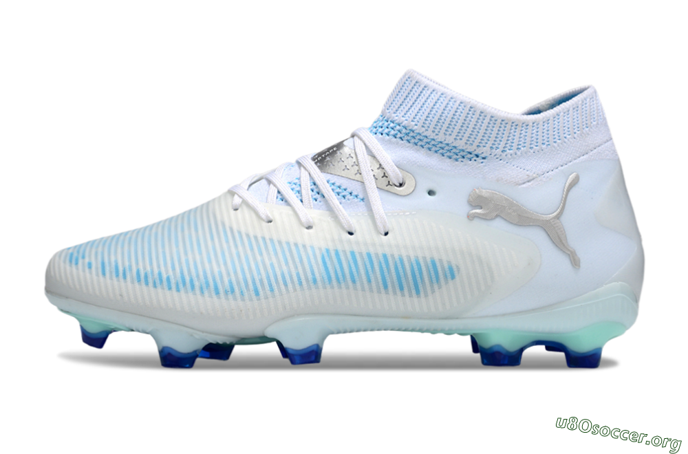 Puma Future 8 Ultimate FG Football Boots - White/Blue/Silver 3