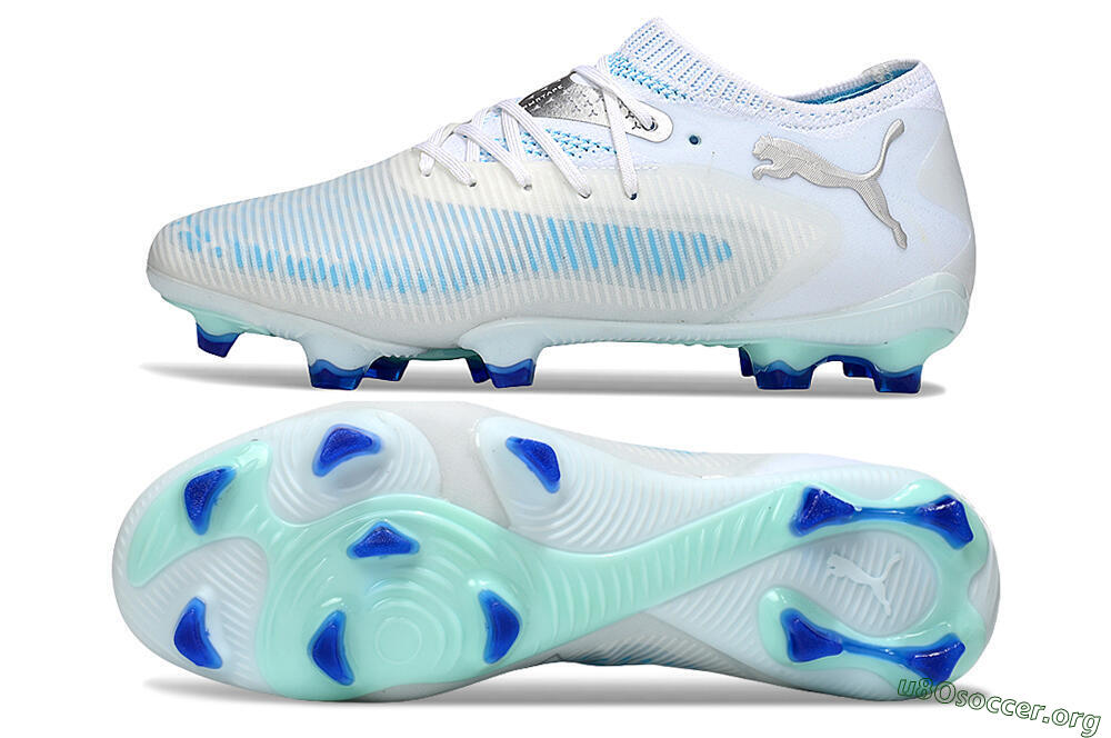 Puma Future 8 Ultimate FG Football Boots - White/Blue/Silver 1