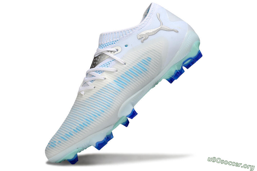 Puma Future 8 Ultimate FG Football Boots - White/Blue/Silver 4