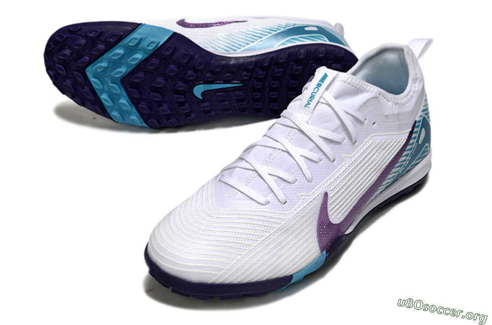 Nike Air Zoom Mercurial Vapor 16 Elite TF Football Shoes - White/Purple/Jade 0