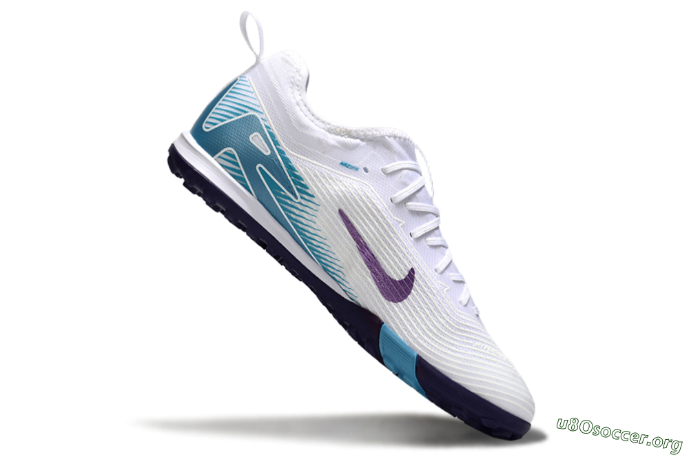Nike Air Zoom Mercurial Vapor 16 Elite TF Football Shoes - White/Purple/Jade 4