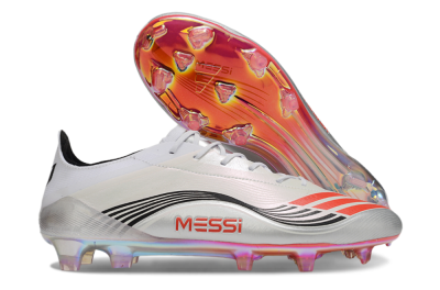 Messi x Adidas Predator 25 Elite FG Football Boots - Silver/Black/Red