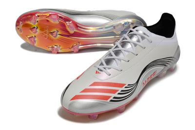 Messi x Adidas Predator 25 Elite FG Football Boots - Silver/Black/Red