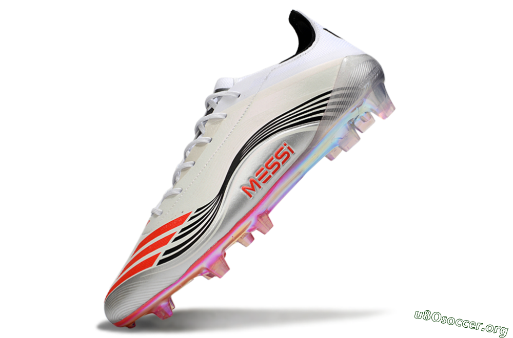 Messi x Adidas Predator 25 Elite FG Football Boots - Silver/Black/Red 5