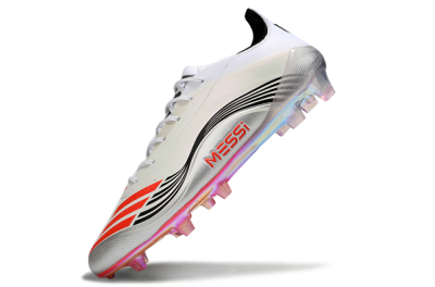Messi x Adidas Predator 25 Elite FG Football Boots - Silver/Black/Red