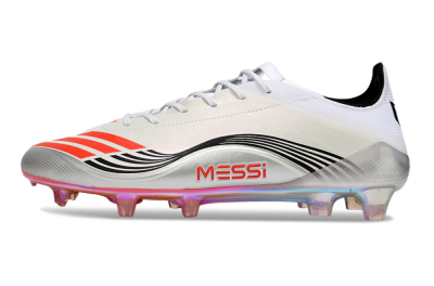 Messi x Adidas Predator 25 Elite FG Football Boots - Silver/Black/Red
