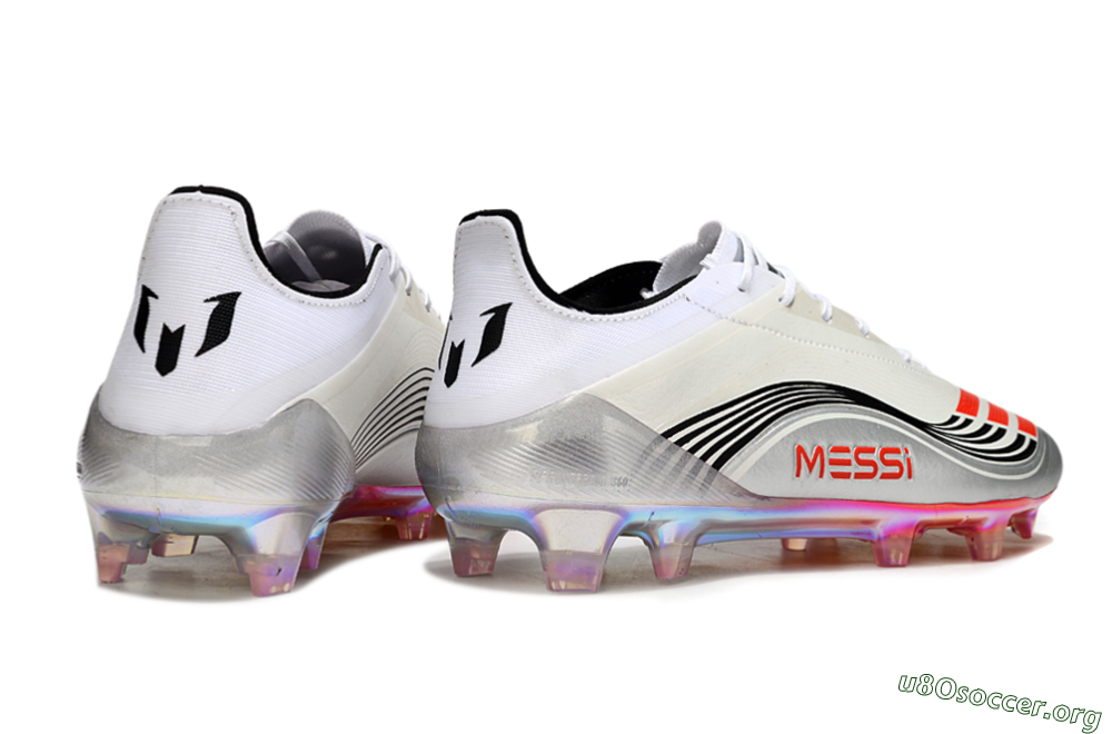 Messi x Adidas Predator 25 Elite FG Football Boots - Silver/Black/Red 6