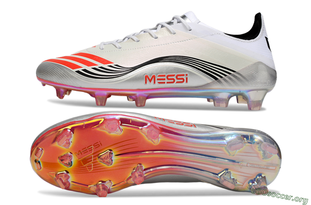 Messi x Adidas Predator 25 Elite FG Football Boots - Silver/Black/Red 1